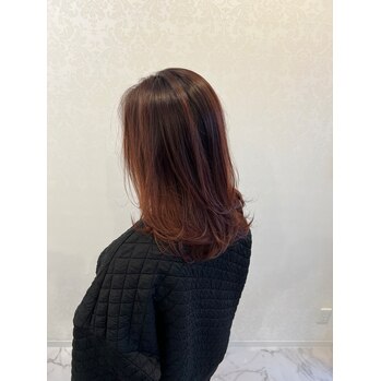 ピンクブラウン×ミディアムレイヤー【横井】 | 浜松市の美容室 Le･reve（ル・レーヴ）和田店