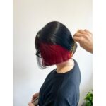 インナーカラー　黒×赤【横井】