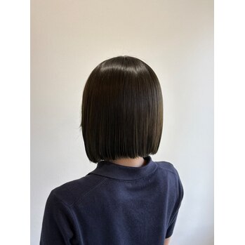 切りっぱなし×オリーブカラー【谷平】 | 個室有り・プライベートサロンの雰囲気 美容室Le･reve（ル・レーヴ）浜松和田店 - あなたの「なりたい」を叶える美容室